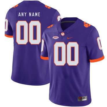 Men%27s Clemson Tigers Purple Customized Nike College Football Jersey